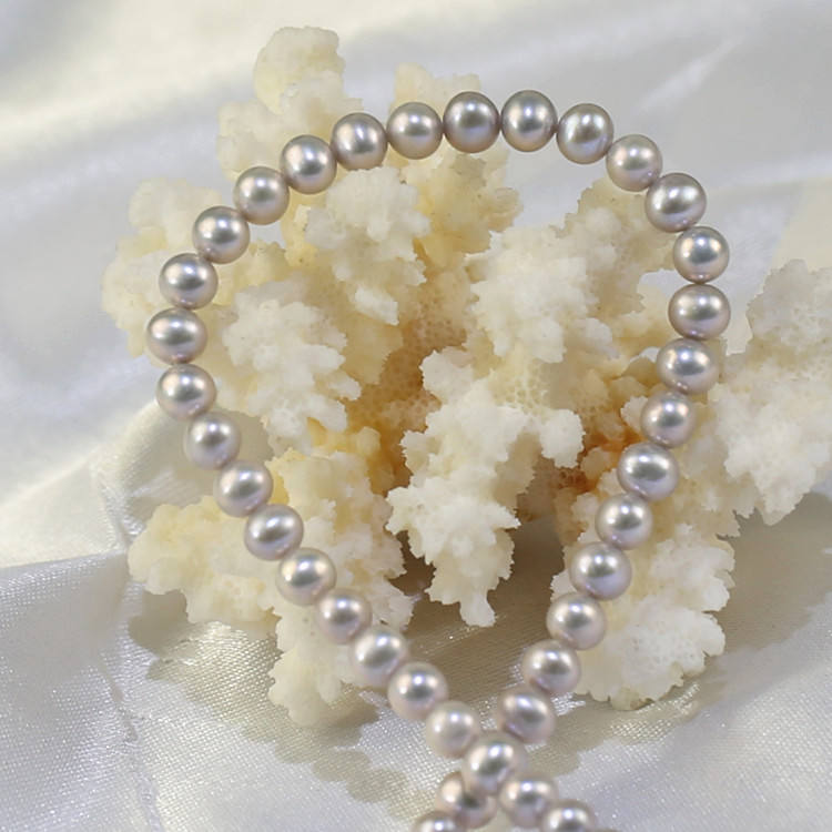 5-6mm 3A Silver Grey Near Round pearl 5